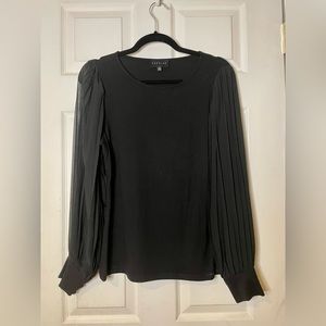 Never worn, black balloon sleeve blouse, size M